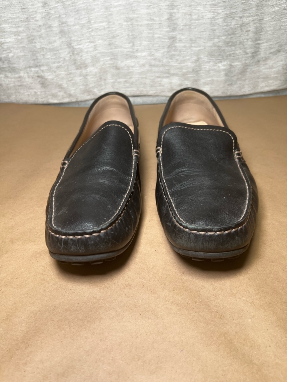 ECCO Men’s Black Leather Driving Loafers Moccasins Slip On Shoes EU 47 US 13 - Picture 4 of 16